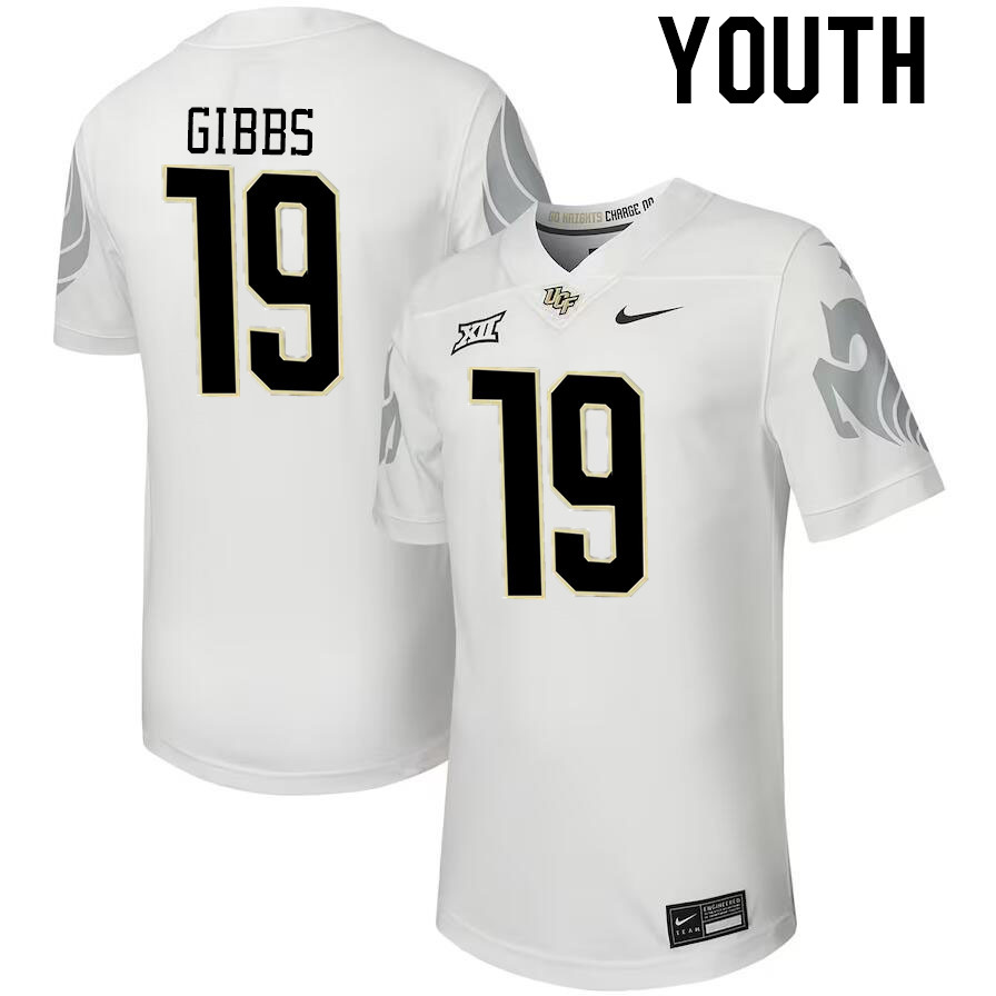 Youth #19 Hudson Gibbs UCF Knights Big 12 Conference College Football Jerseys Stitched-Black